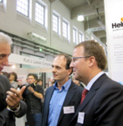 Saxony–s Minister-President Tillich visits Heliatek at the Plastic Electronics Conference & Exhibition in Dresden, Germany